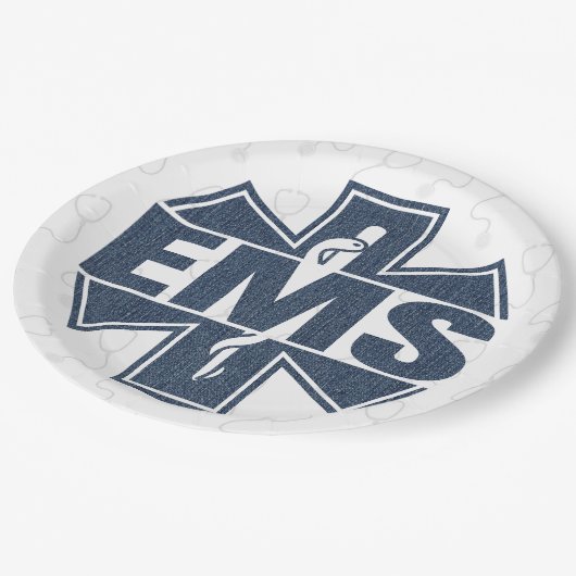 EMS Denim Textur Pappteller (Schrägansicht)