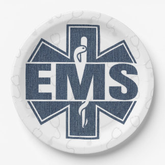 EMS Denim Textur Pappteller