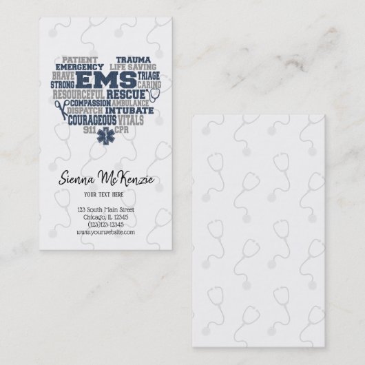 EMS Denim Textur Visitenkarte (Vorne/Hinten)