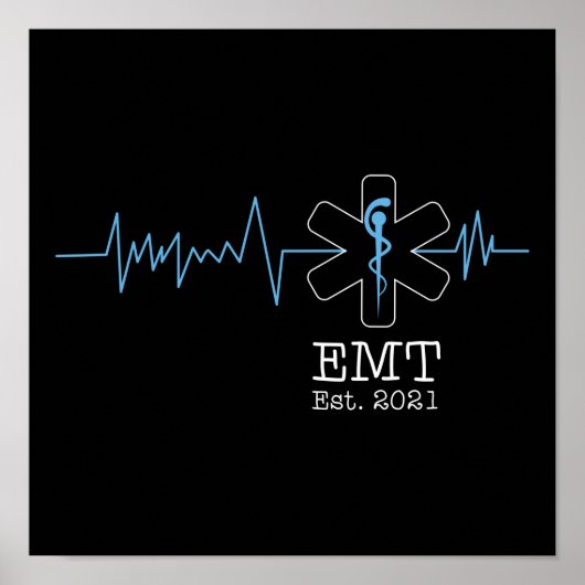 EMS Emergency EMT Est. 2021 Student Abschluss Poster (Vorne)