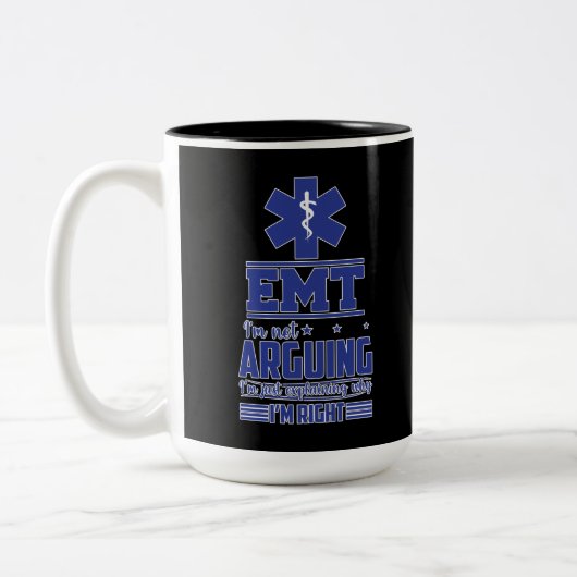 EMS Emergency EMT Ich streite nicht Zweifarbige Tasse (Links)