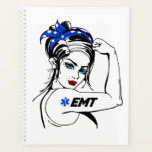 EMS Emergency EMT Rosie The Riveter Planer<br><div class="desc">Dieses witzige erste Responder Design zeigt "emt". Perfekt für den Notarzt,  EMT oder paramedic Student,  der die medizinische Notfallversorgung und die medizinische Versorgung in Amerika Liebe nimmt.</div>