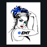 EMS Emergency EMT Rosie The Riveter Poster<br><div class="desc">Dieses witzige erste Responder Design zeigt "emt". Perfekt für den Notarzt,  EMT oder paramedic Student,  der die medizinische Notfallversorgung und die medizinische Versorgung in Amerika Liebe nimmt.</div>