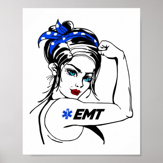 EMS Emergency EMT Rosie The Riveter Poster (Vorne)