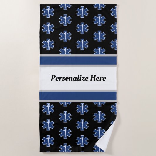 EMS Emergency    LogoStrandhandtuch Strandtuch (Vorderseite)