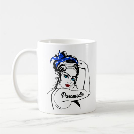 EMS Emergency Paramedic Rosie The Riveter Kaffeetasse (Links)