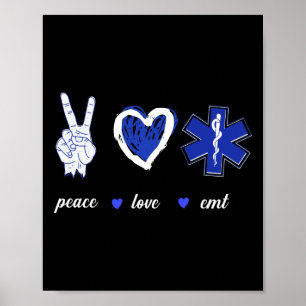 EMS Emergency Peace Liebe EMT Poster