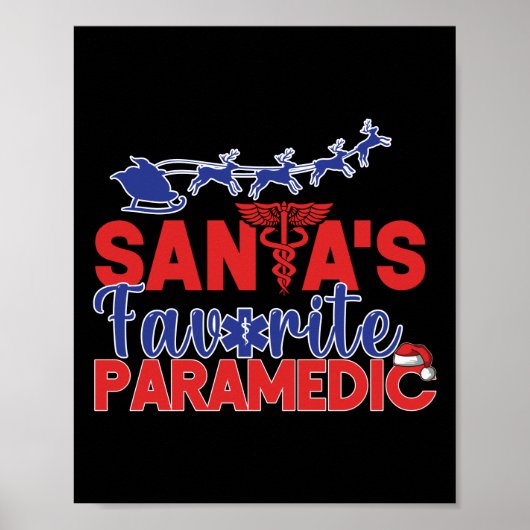 EMS Emergency Santa's Lieblings-Paramedic Weihnach Poster (Vorne)