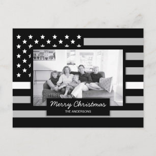 EMS EMT EMR Thin White Line American Flag Foto Feiertagspostkarte