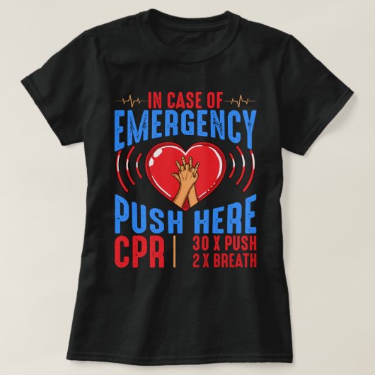 EMS EMT Paramedic Ambulance CPR Emergency First Ai T-Shirt (Design vorne)