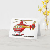 EMS EMT Rescue Medical Helicopter Ambulance Karte (Gelbe Blume)