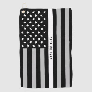 EMS EMT verdünnen weiße Linie Flagge-Monogramm Golfhandtuch