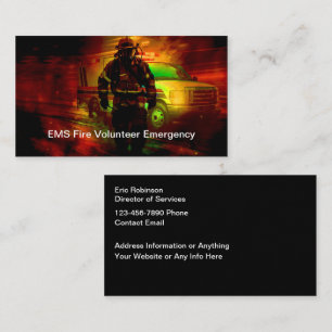 EMS Fire Emergency Theme Business Cards Visitenkarte