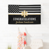 EMS First Responder dünne weiße Linie EMT-Ruhestan Banner (Insitu)