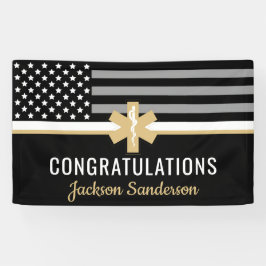 EMS First Responder dünne weiße Linie EMT-Ruhestan Banner