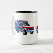 Ems-Krankenwagen Zweifarbige Tasse (Vorderseite Links)