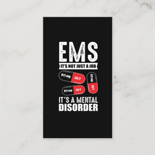 EMS Mental Disease Awareness ambulance paramedid Visitenkarte (Vorderseite)