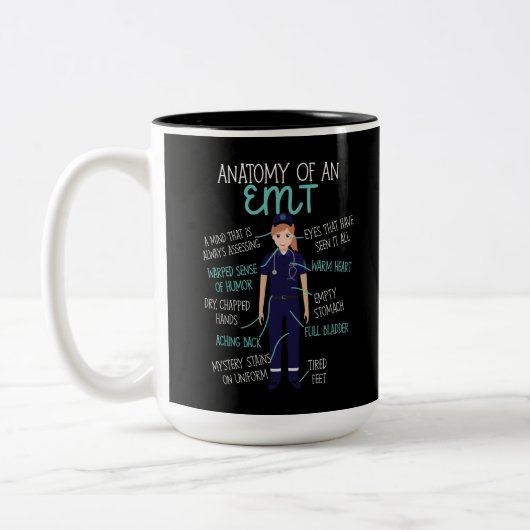 EMS-Notfallanatomie eines EMT Zweifarbige Tasse (Links)