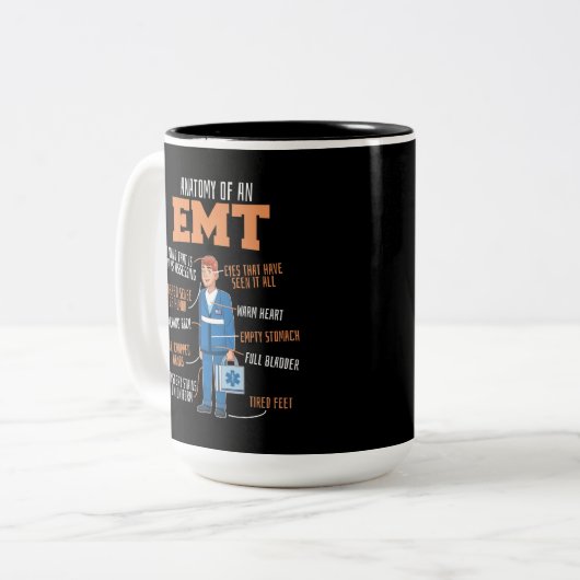 EMS-Notfallanatomie eines EMT Zweifarbige Tasse (Vorderseite Links)