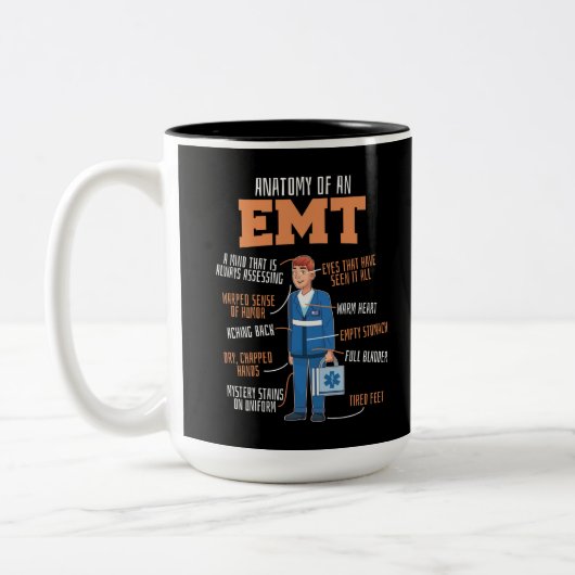 EMS-Notfallanatomie eines EMT Zweifarbige Tasse (Links)