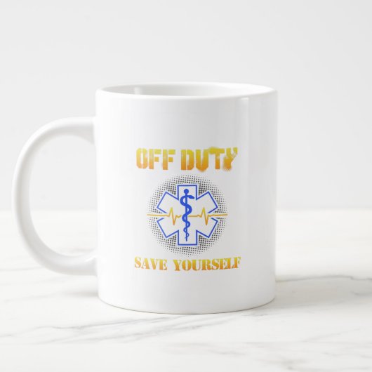 EMS Off Duty Rette sich selbst paramedic Rescue Fu Jumbo-Tasse (Links)