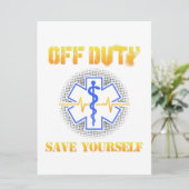 EMS Off Duty Rette sich selbst paramedic Rescue Fu Save The Date (Stehend Vorderseite)