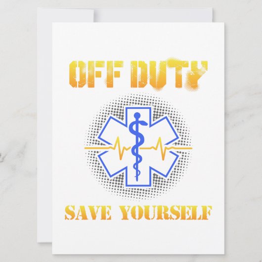 EMS Off Duty Rette sich selbst paramedic Rescue Fu Save The Date (Vorderseite)
