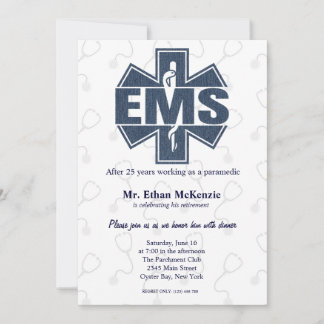 EMS Ruhestand Denim Textur Einladung