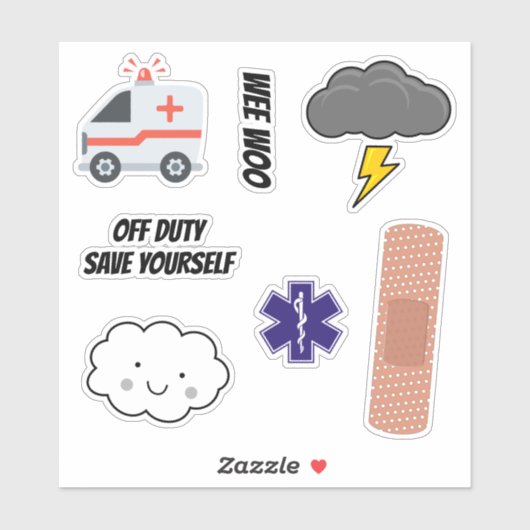 EMS Spaß Pack, Paramedic Jokes Aufkleber (Blatt)