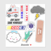EMS-Spaß, Paramedic-Jokes-Sticker-Pack Aufkleber (Blatt)