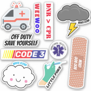 EMS-Spaß, Paramedic-Jokes-Sticker-Pack Aufkleber