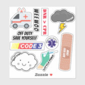 EMS-Spaß, Paramedic-Jokes-Sticker-Pack Aufkleber (Blatt)