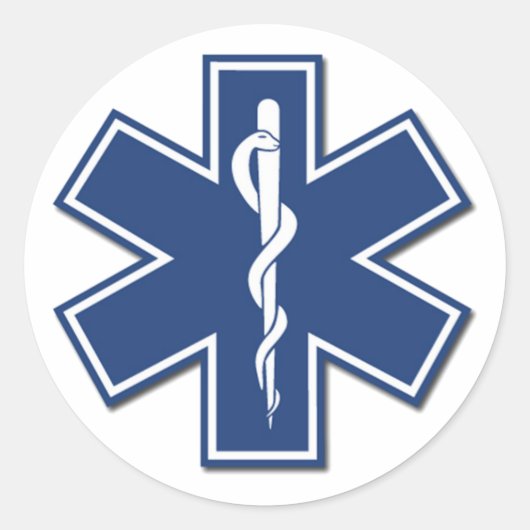 EMS Star of Life Runder Aufkleber (Vorderseite)