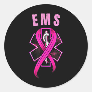 EMS-Symbol für ein Kur-Brustkrebs-Bewusstsein rosa Runder Aufkleber