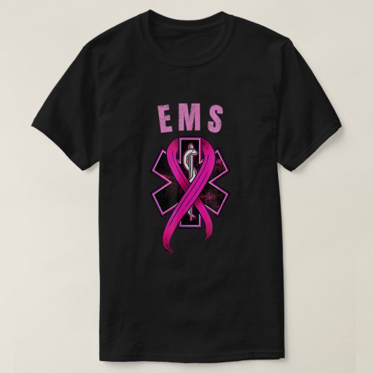 EMS-Symbol für ein Kur-Brustkrebs-Bewusstsein rosa T-Shirt (Design vorne)