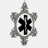 Ems-Thema Schneeflocken Zinn-Ornament (Links)