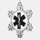 Ems-Thema Schneeflocken Zinn-Ornament (Rechts)