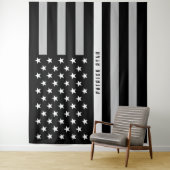EMS Thin White Line American Flag Monogramm Wandteppich (Beispiel)