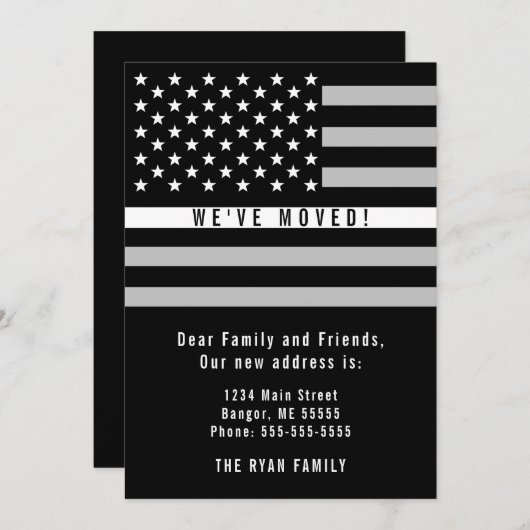 EMS Thin White Line - Amerikanische Flagge bewegen Ankündigung (Vorne/Hinten)