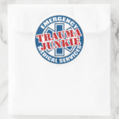EMS Trauma Junkie Runder Aufkleber (Tasche)