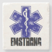 EMSTRONG (nur Logo) Steinuntersetzer (Vorderseite)