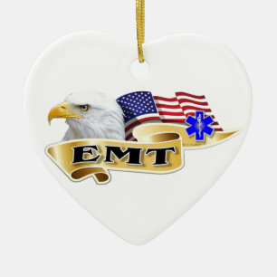 EMT amerikanische Stolz-Eagle-Flagge Keramik Ornament