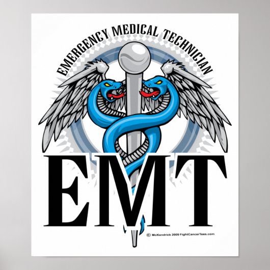 EMT Caduceus Blue Poster (Vorne)