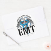 EMT Caduceus Blue Runder Aufkleber (Umschlag)