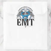 EMT Caduceus Blue Runder Aufkleber (Tasche)