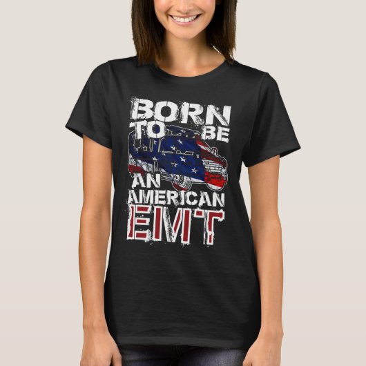 EMT Distressed American USA Flag For EMTs T-Shirt (Vorderseite)