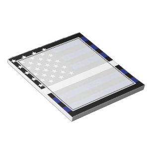 EMT EMS Paramedic Thin White Line USA Flag Notizblock