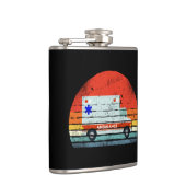 EMT EMS paramedizinischer Notfall Retro Sunset Amb Flachmann (Rechts)