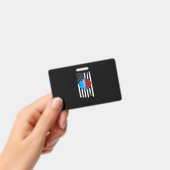 Emt Firefighter American Flag Distressed.Png Ausweis (Handheld)