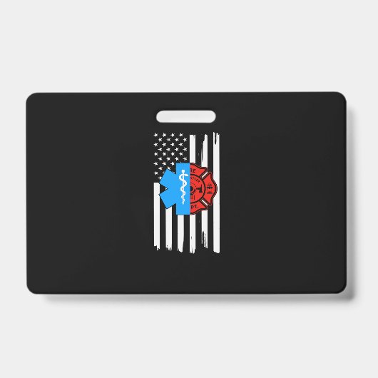 Emt Firefighter American Flag Distressed.Png Ausweis (Vorderseite)